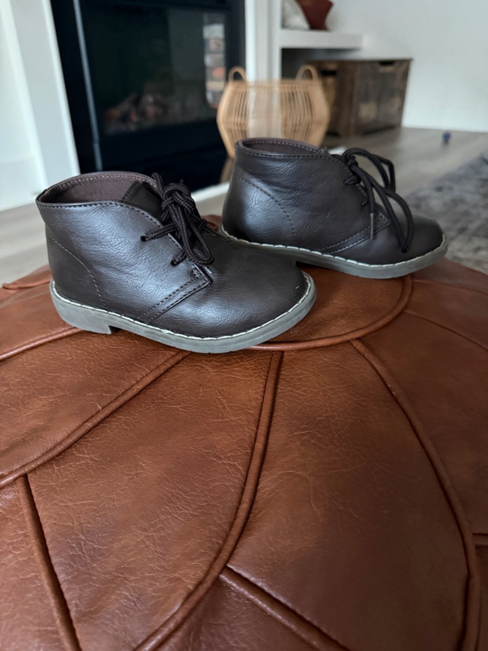 The Children's Place Dark Brown Lace-Up Kids Ankle Boots